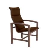 padded sling outdoor high back dining chair